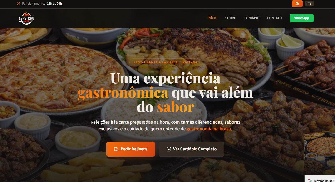 Espetinho Grill Ipatinga - Projeto de Marketing Digital e SEO Local pela Capyon
